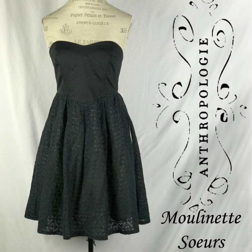 Anthro Moulinette Soeurs Eventide Black Lace Dress